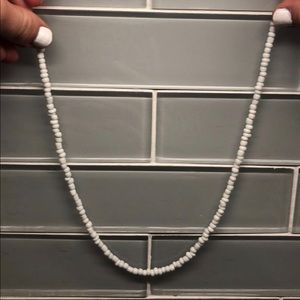homemade white seed bead necklace/chocker